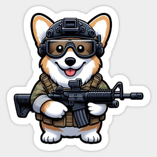 Tactical Corgi Sticker